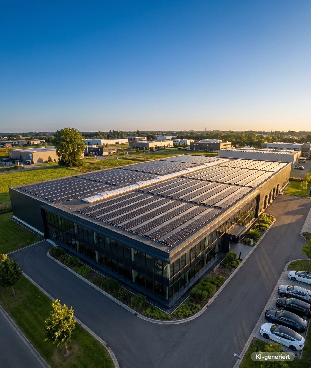 Photovoltaikanlage auf einem Gewerbe & Halle