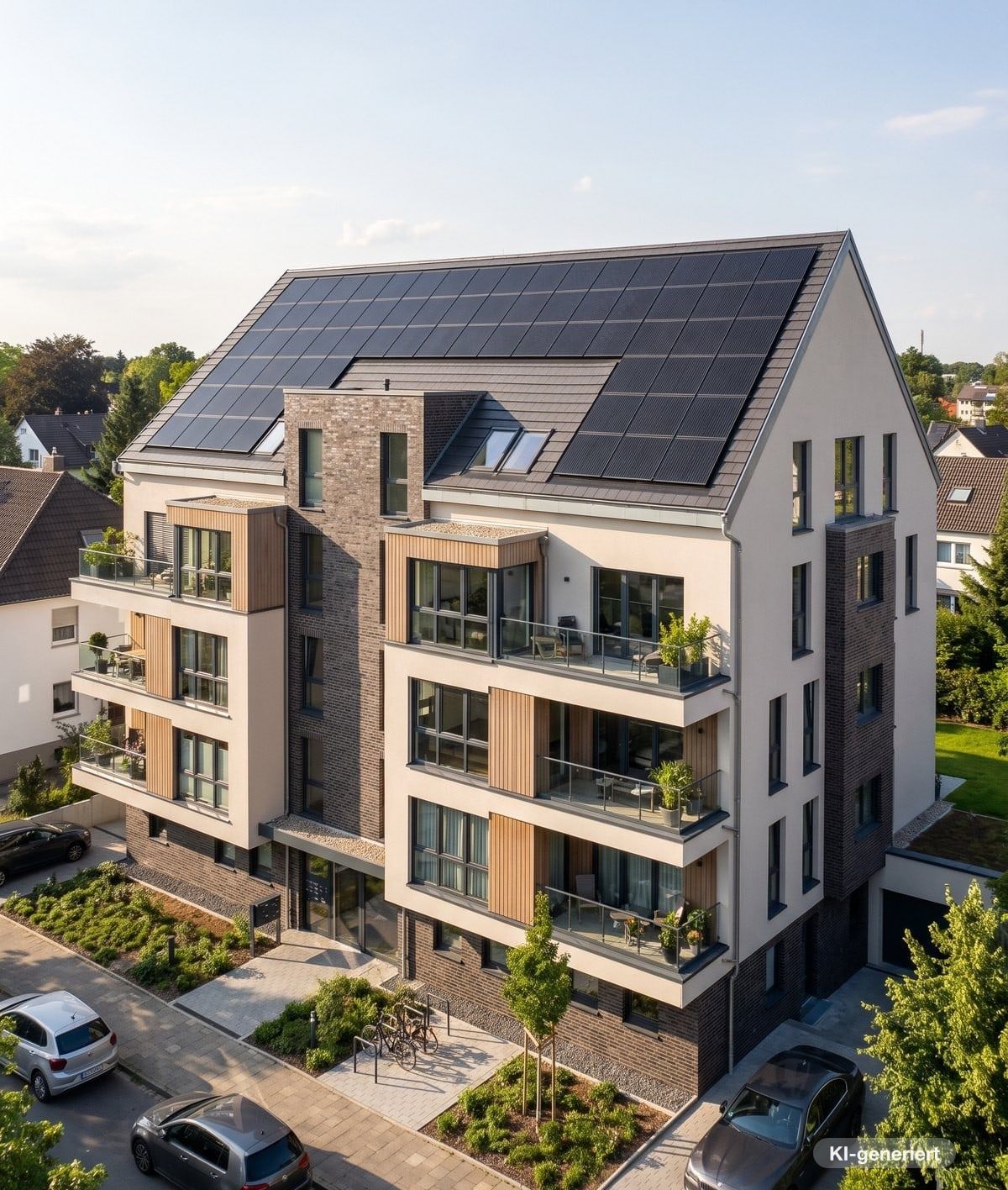 Photovoltaikanlage auf einem Mehrfamilienhaus